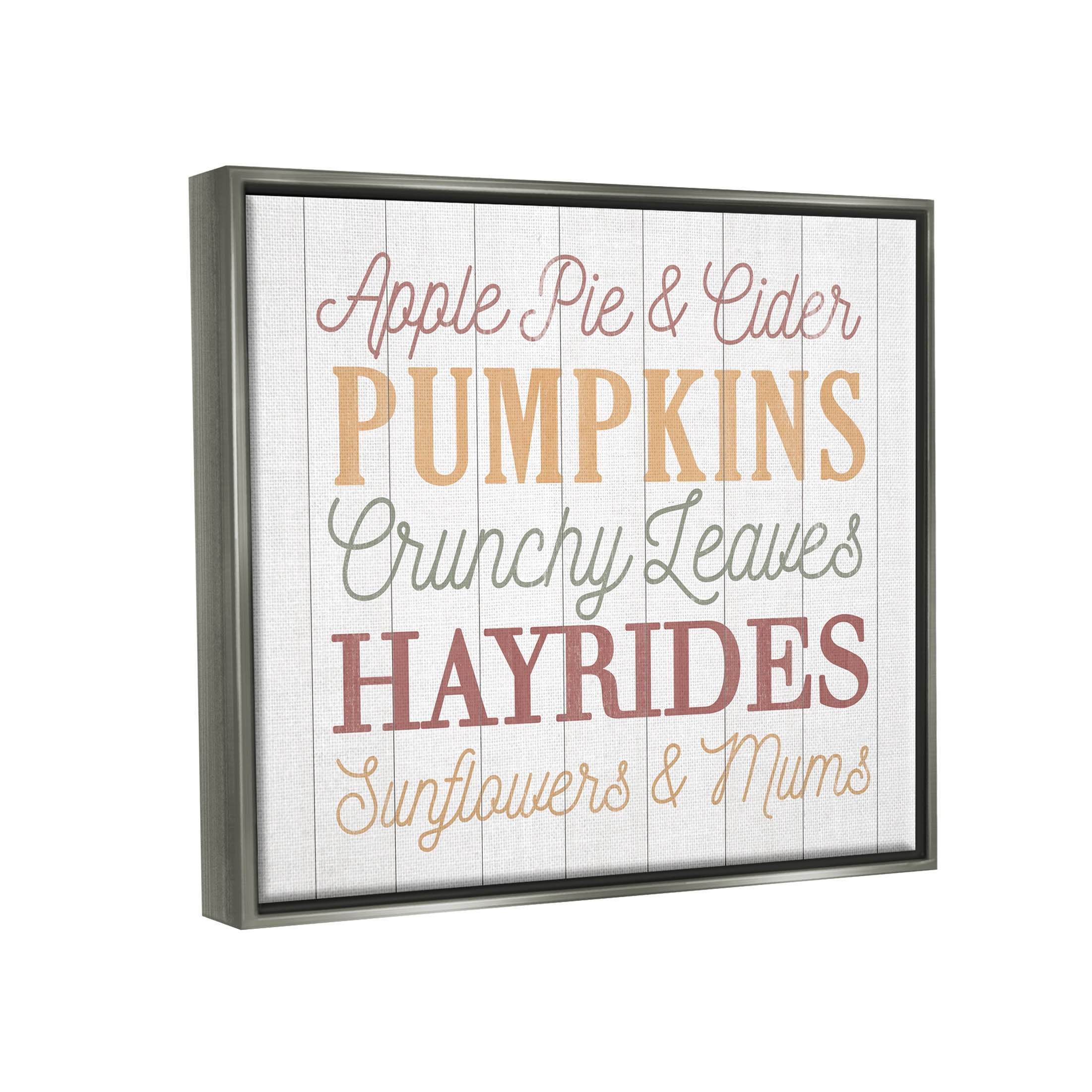 Stupell Industries Autumnal Fun Activities List Graphic Art Luster Gray Floating Framed Canvas Print Wall Art, Design by Dogwood Portfolio