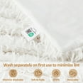 thumbnail image 6 of JONIYEAR Decorative Oversized Thick Fluffy Feather Faux Fur Throw Blanket 60" x 71", Extra Soft Long Shaggy Fuzzy Blanket, Reversible Warm Elegant Furry Blanket for Gift Wedding Bed, Twin Size, White, 6 of 10