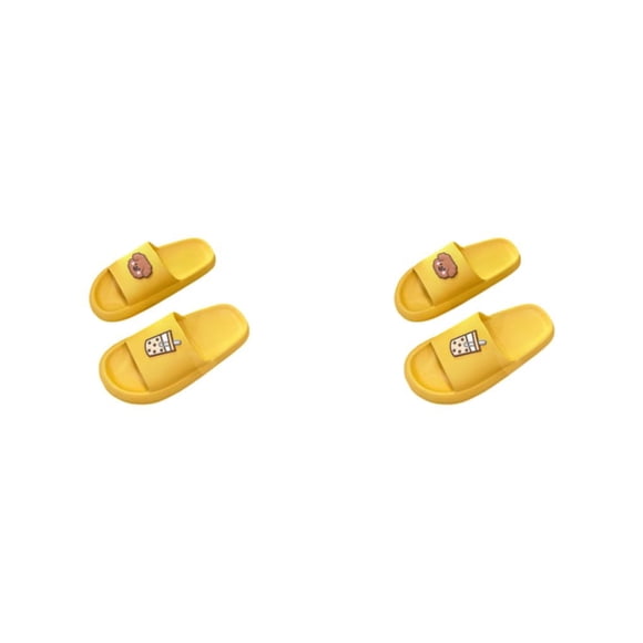 Qarigey Pantuflas de moda para hombre: livianas y cómodas, fáciles de limpiar, parte inferior y gruesa, plataforma elegante, punta abierta Amarillo 40/41.1 2Conjunto