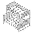 thumbnail image 4 of Atherton Country Style Twin Over Full Bunk Bed, Walnut Wood, 4 of 4