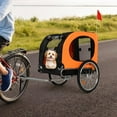 thumbnail image 2 of 88LBS Pet Dog/Cat Bike Trailer for Small and Medium Pets,Easy FoldingFrame,Wheel, Univer-Sal Bicycle WashableLining, 2 of 9