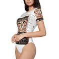thumbnail image 2 of Easygdp Cat Holding Mugshot Sign Women'S Waist-Cinching Short-Sleeved Onesie, Olastic Onesiet,Snaps At Bottom,Easy To Put On And Take Off - Small, 2 of 9