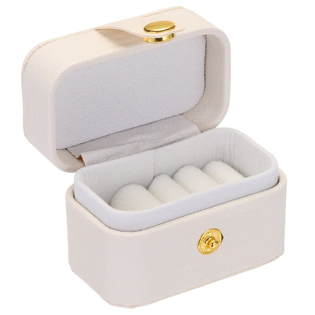 Caja de anillo Uxcell Caja romántica de anillo de compromiso Almacenamiento de joyas Blanca