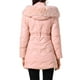 thumbnail image 3 of Abrigo acolchado grueso de invierno para mujer INSPIRE CHIC con capucha de piel sintética removible, chaqueta parka cálida M Rosa, 3 of 6