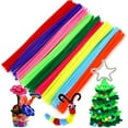 thumbnail image 3 of Christmas Chenille Stems Pipe Cleaners 100pcs - 11.8inch, Retro Candy Cane Craft Supplies, 3 of 5