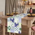 thumbnail image 2 of Table Runners 70 Inches Long Dress Scarves, Spring Floral Checkered Farmhouse Coffee/Dining/Kitchen Table Decor, Holiday Table Runner, Sage Green Purple Buffalo Plaid 13x70 Inch, 2 of 9