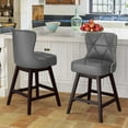 thumbnail image 3 of Dycanpo 26" Swivel Bar Stool with Upholstered Back, for Home Kitchen, Dark Gray, 3 of 6