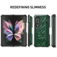 thumbnail image 6 of SaniMore for Samsung Galaxy Z Fold 3 Tempered Glass Screen Case, Rugged PC Case with Pen Holder Adjustable Kickstand Wireless Charging Shockproof Protective Case for Samsung Z Fold 3, Armygreen, 6 of 9