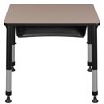thumbnail image 2 of Regency 18.5 x 26 in Rectangle Height Adjustable Classroom School Desk with Book Storage- Beige, 2 of 4