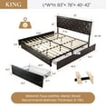 thumbnail image 7 of Sha Cerlin Brown King Leather Platform Bed Frame with 4 Storage Drawers & Adjustable Headboard, Adult, 7 of 7
