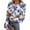 Blue, variant on EchfiProm Womens Long Sleeve Tops Blue Ribbed Slim Crew Neck Floral Y2k T-Shirt for Women