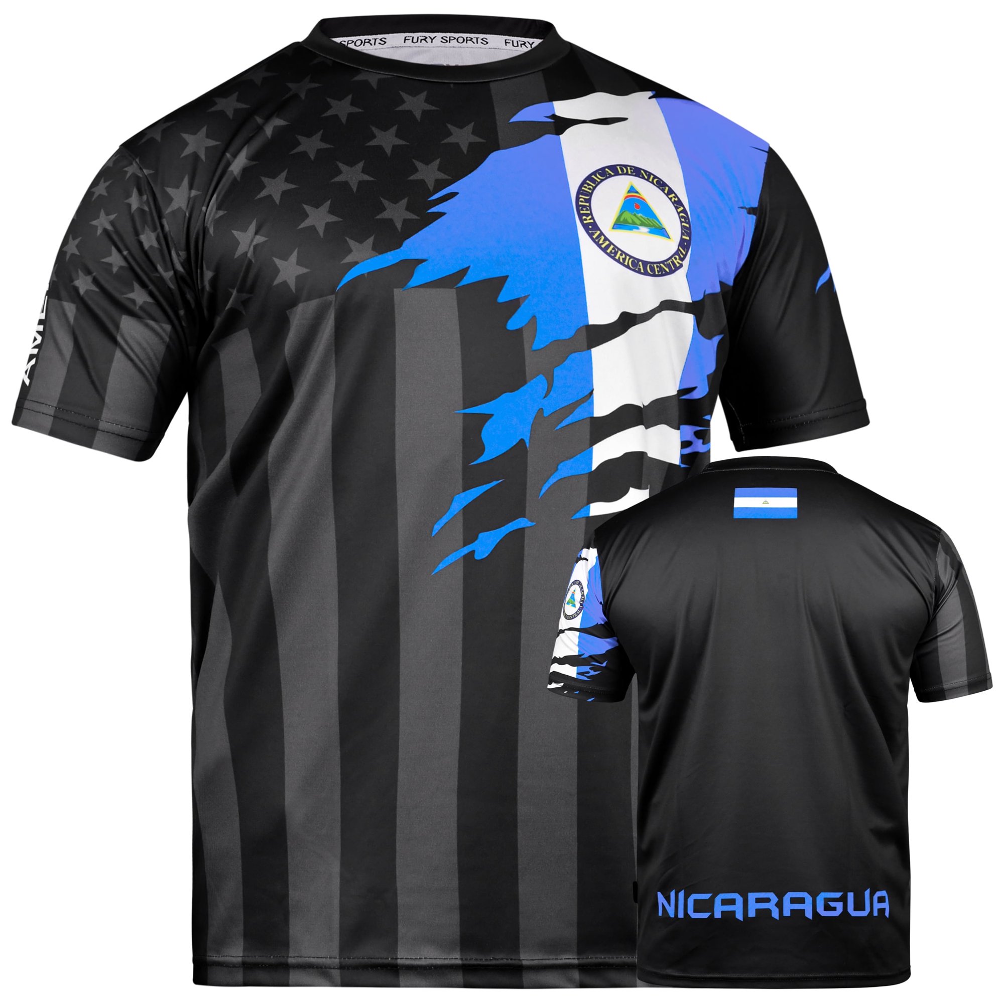 Fox & Fury Nicaragua Soccer Jersey for Men & Women – Adult Unisex Football Shirt, Camiseta de Futbol Nicaragua