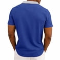 thumbnail image 5 of TKKCS Mens Polo Shirts with Pocket Short Sleeve- Summer Moisture Wicking Casual Performance Golf Shirts Blue Size L, 5 of 8