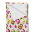 thumbnail image 2 of Dessert Soft Flannel Fleece Throw Blanket, Yummy Candy Rainbow Swirl Lollipop with Stars Vibrant Design, Cozy Plush for Indoor and Outdoor Use, 50" x 70", Multicolor, by Ambesonne, 2 of 5