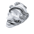 thumbnail image 2 of Calavera Decorativa con Serpiente Blanca de Resina 7.5cm, 2 of 3