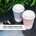 thumbnail image 5 of Disposable Coffee Cups With Lids - 12 oz To Go Coffee Cup With Lid (80 Set). Durable Togo Travel Paper Hot Cups Insulated For Hot and Cold Beverage Drinks, No Sleeves Needed (Assorted), 5 of 6