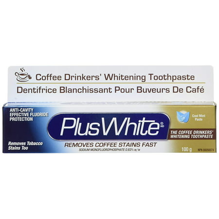 2 Pack Plus White The Coffee Drinkers Whitening Toothpaste, Cool Mint, 3.5 oz (Best Whitening Toothpaste For Coffee Drinkers)