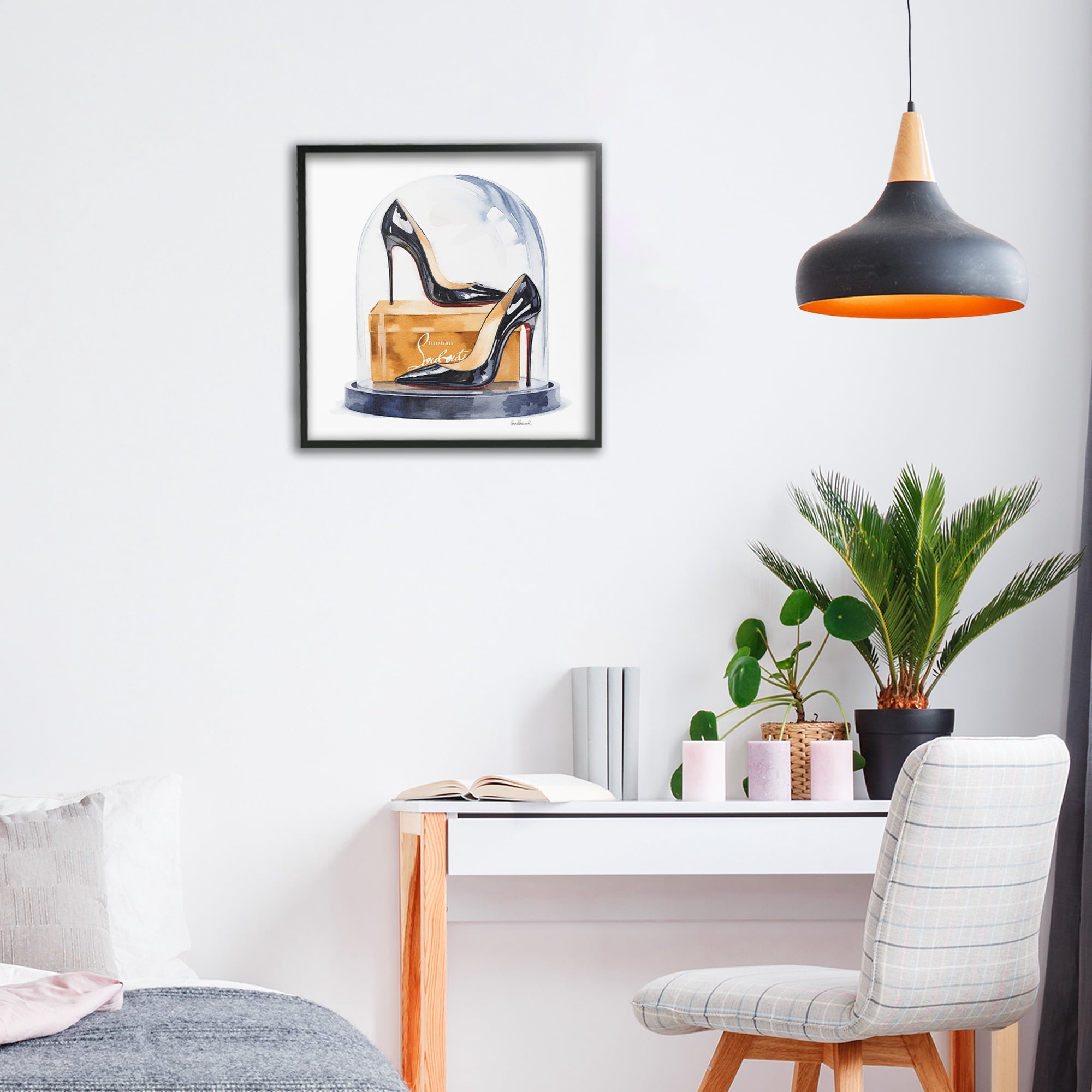 Stupell Industries Black High Heels Dome Black Framed Giclee Art, design by Amanda Greenwood