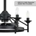 thumbnail image 3 of Maxax Candlestick Ceiling Fan with Light, 21" Black Vintage Ceiling Fan with Remote Control, 6 Speeds Reversible Timing Ceiling Fan for Bedroom, Living Room, 3 of 5