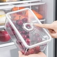 thumbnail image 2 of Cat Scratching Posts Refrigerat Organizer Stackable Plastic Transparent Food Storage Box Suitable For Pantry Freezer Refrigerator Cabinet Kitchen Countertop Vegetable Fresh Storage, 2 of 8