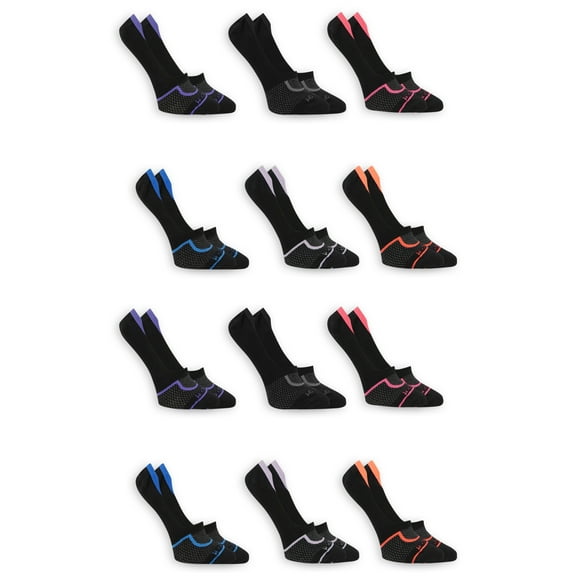 Fruit of the Loom Women's Coolzone Flat Knit Liner Socks 12 Pack