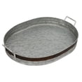 thumbnail image 4 of SOFE Oval Galvanized Metal Tray, Farmhouse Round Tray with Handles, 16.1" x 11" x 2.6", 4 of 6