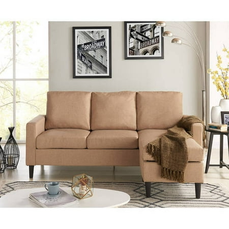 Mainstays Apartment Reversible Sectional, Multiple Colors
