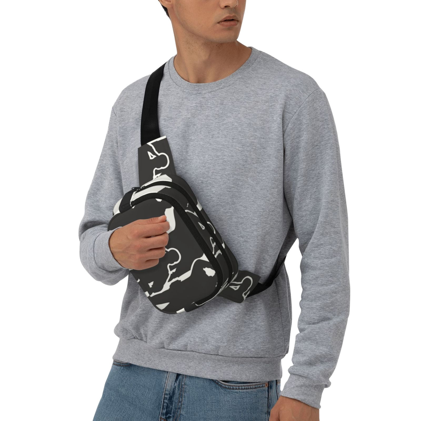 Picia Veterans Day Print Square Double-Layer Waist Bag Mini Adjustable Waist Belt Bag Exercise Running Travel Hiking