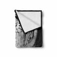 thumbnail image 2 of Tiger Soft Flannel Fleece Throw Blanket, Black and White Image of Large Cat Playing with Water Cool Animals Fun Hunter, Cozy Plush for Indoor and Outdoor Use, 50" x 60", Black Pale Grey, by Ambesonne, 2 of 6
