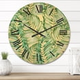 thumbnail image 2 of Designart 'Tropical Green Leaves of Monstera' Tropical Wood Wall Clock, 2 of 5