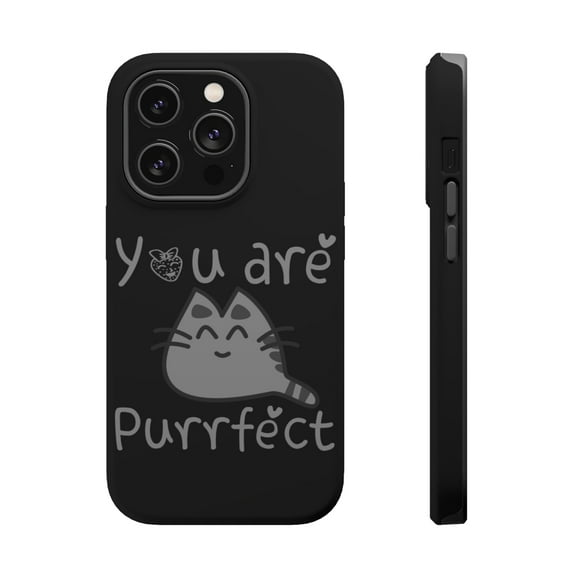DistinctInk Tough Case for Apple iPhone 15 PRO (6.1" Screen), Compatible with MagSafe Charging - You Are Purrfect