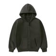 thumbnail image 2 of XXWXYD Toddler Solid Color Hooded Jacket for Boys and Girls Kids Simple Zipper Windproof Coat with Double Pocket Long Sleeve Coats Unisex Casual Warm, 2 of 5