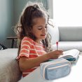 thumbnail image 6 of HOMEIORA Large Pencil Case Pouch, Pencil Box Holder Organizer with 4 Compartments, Pen Bag Wide Opening, with A Transparent Compartments - Blue, 1 Pack, 6 of 6