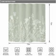 thumbnail image 4 of Sage Green Floral Wildflower Shower Curtain for Bathroom Decor 72Wx72H Plant Herbs Botanical Spring Nature Leaf Rustic Farmhouse Art Printed Fabric Polyester Waterproof 12 Pack Plastic Hooks, 4 of 6