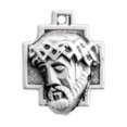 thumbnail image 2 of Head of Christ Sterling Silver Medal Pendant Necklace, 2 of 7
