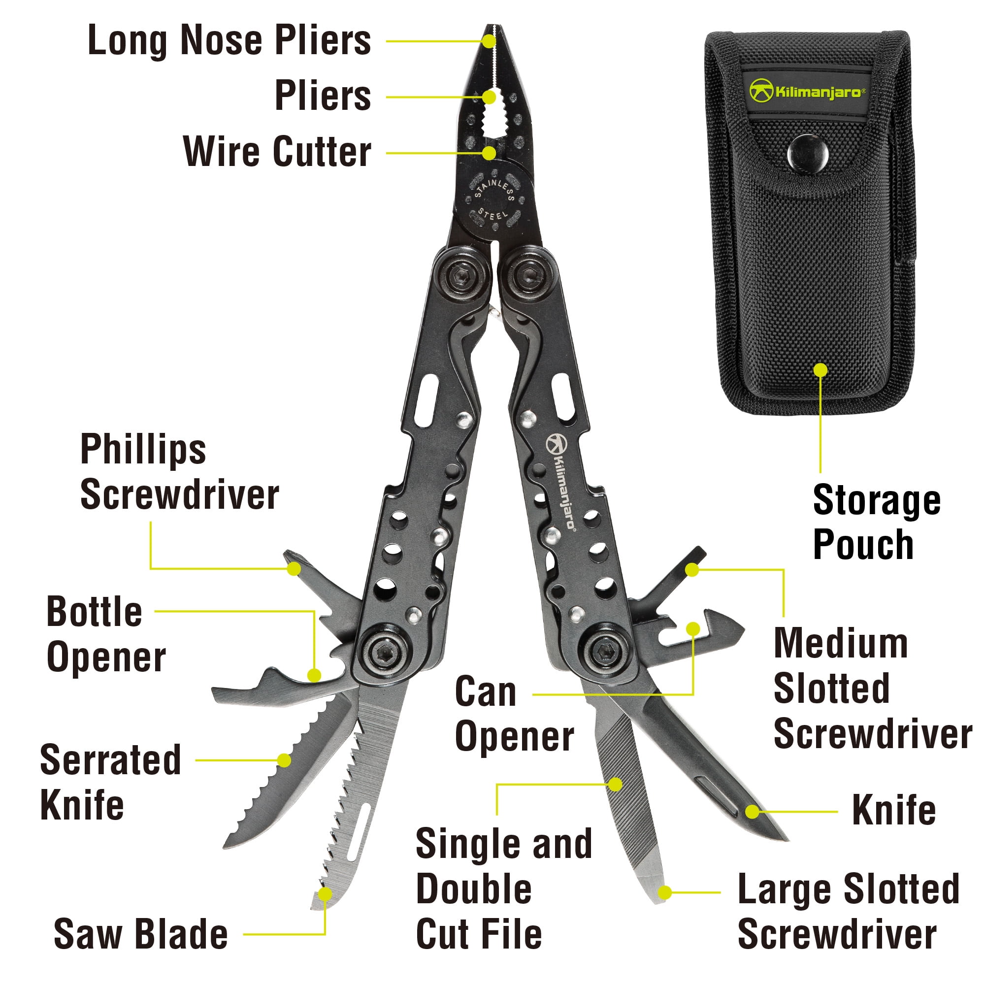 Kilimanjaro 13 In 1 Ballast Black Multi Tool - 910053ECE
