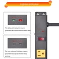 thumbnail image 4 of Tira de alimentación resistente de 10 tomas, protector contra sobretensiones, cable de extensión largo de metal de 6 pies, certificado SGS, negro (1000J)..., 4 of 5