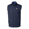 thumbnail image 2 of Men's Cutter & Buck Navy West Virginia Mountaineers Vault Stealth Hybrid Quilted Full-Zip Windbreaker Vest, 2 of 3