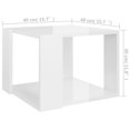 thumbnail image 3 of vidaXL Coffee Table High Gloss White 40x40x30 cm Engineered Wood, 3 of 3