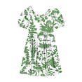 thumbnail image 4 of QSAWXQZ Girls' Floral Dress Puff Short Sleeve Crew Neck A Line Sundress Loose Casual Outfit for Summer 7 Years, 4 of 7