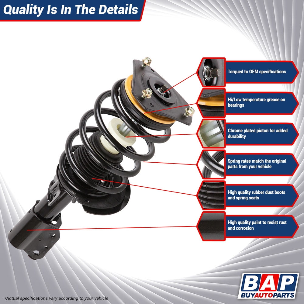 For Toyota Highlander 2008 New Pair Front Complete Strut & Spring Assembly - BuyAutoParts