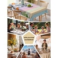 thumbnail image 5 of Easter Table Cloth, Waterproof Tablecloth for Rectangle Tables, Spring Grey Rabbit Carrots Colorful Wooden Plank Reusable Washable Fabric Table Cover for Restaurant Kitchen Dining Tables 52"x70", 5 of 9