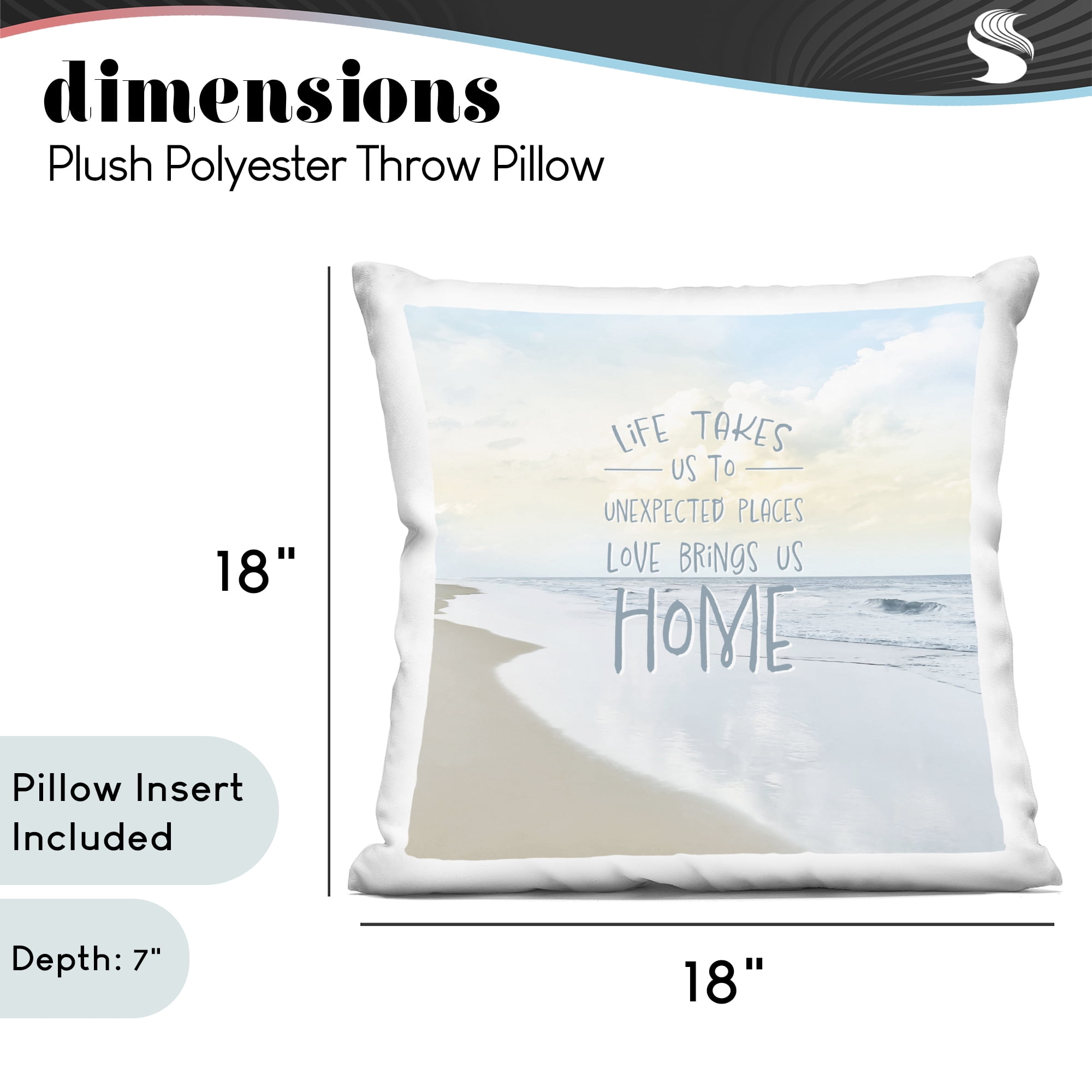 Stupell Industries Love Brings Us Home Inspiration Decorative Printed Throw Pillow, design by Natalie Carpentieri, 18 x 7 x 18