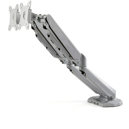 UPC: 0065030888011 | StarTech.com ARMSLIMDUOS Desk Mount Dual Monitor Arm with USB & Audio – Silver