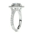 thumbnail image 2 of Edge Jewel Wedding Ring - Cushion Cut 1.5 Ct Moissanite Ring - 14K White Gold Plated Moissanite Ring for Her - Solitaire with Accent Moissanite Ring for Women - Double Halo Moissanite Ring, 2 of 3