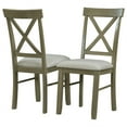 thumbnail image 4 of 2 Pieces Dining Chairs, Farmhouse Rustic Dining Chairs Set of 2, Wooden Kitchen Upholstered X-Back Dining Chairs, 2PCS Bar Chairs with High Back and Soft Paded for Dining Room Living Room, Green, 4 of 7