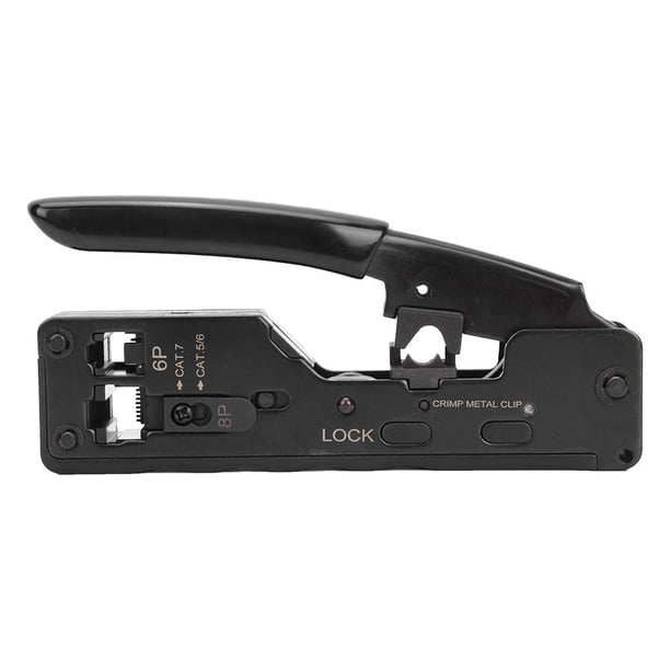 Crimpadora RJ45 RJ12/11, Herramienta De Crimpado RJ12/11 RJ45, Acero Multifuncional, Precisa, Antideslizante, Ergonómica, Profesional Para Marco De Cableado De Conector De Red ANGGREK Herramientas