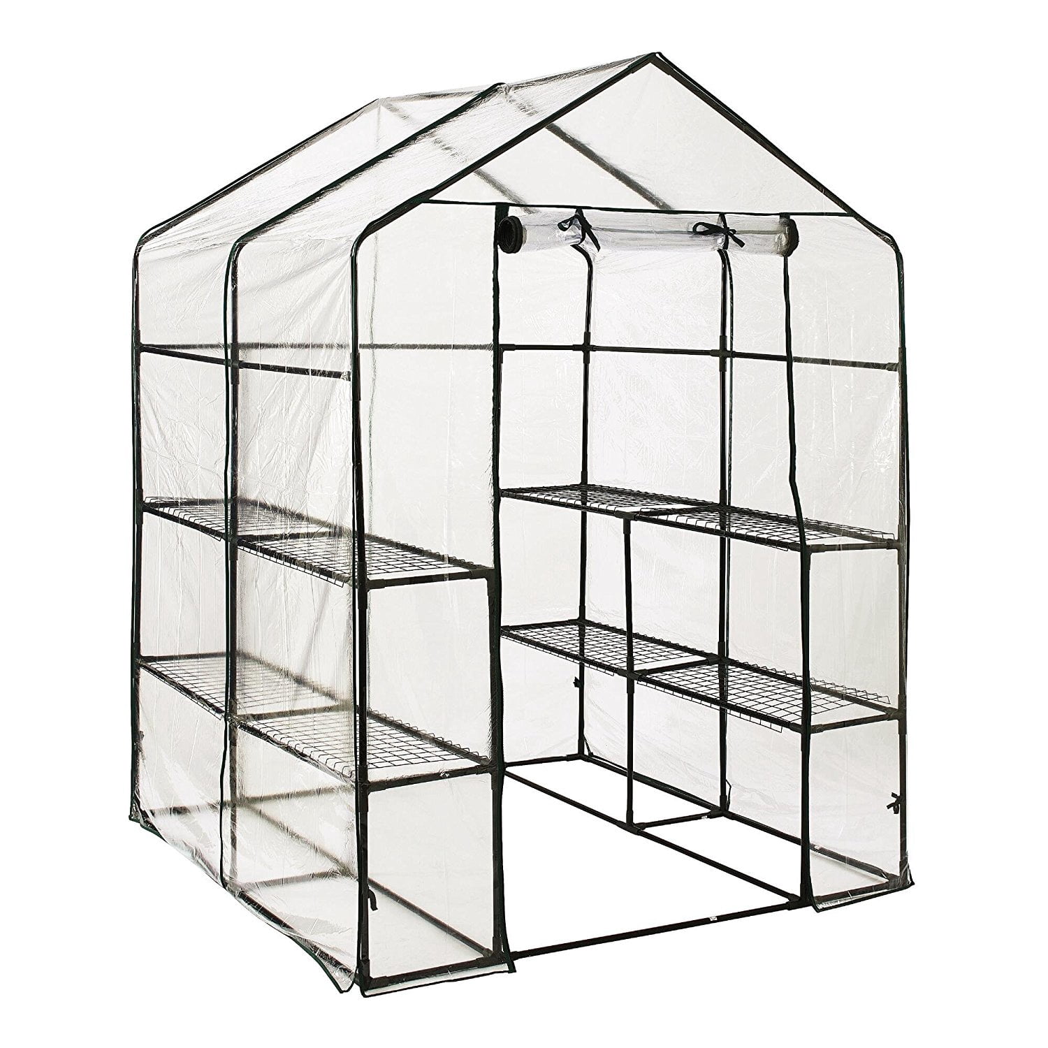 Winter Wonder Walk-in Greenhouse, Waterproof, 3 Tiers, 12 Shelves, PVC Cover, Dimensions (56"" L x 58"" W x 77"" H) Green House Portable