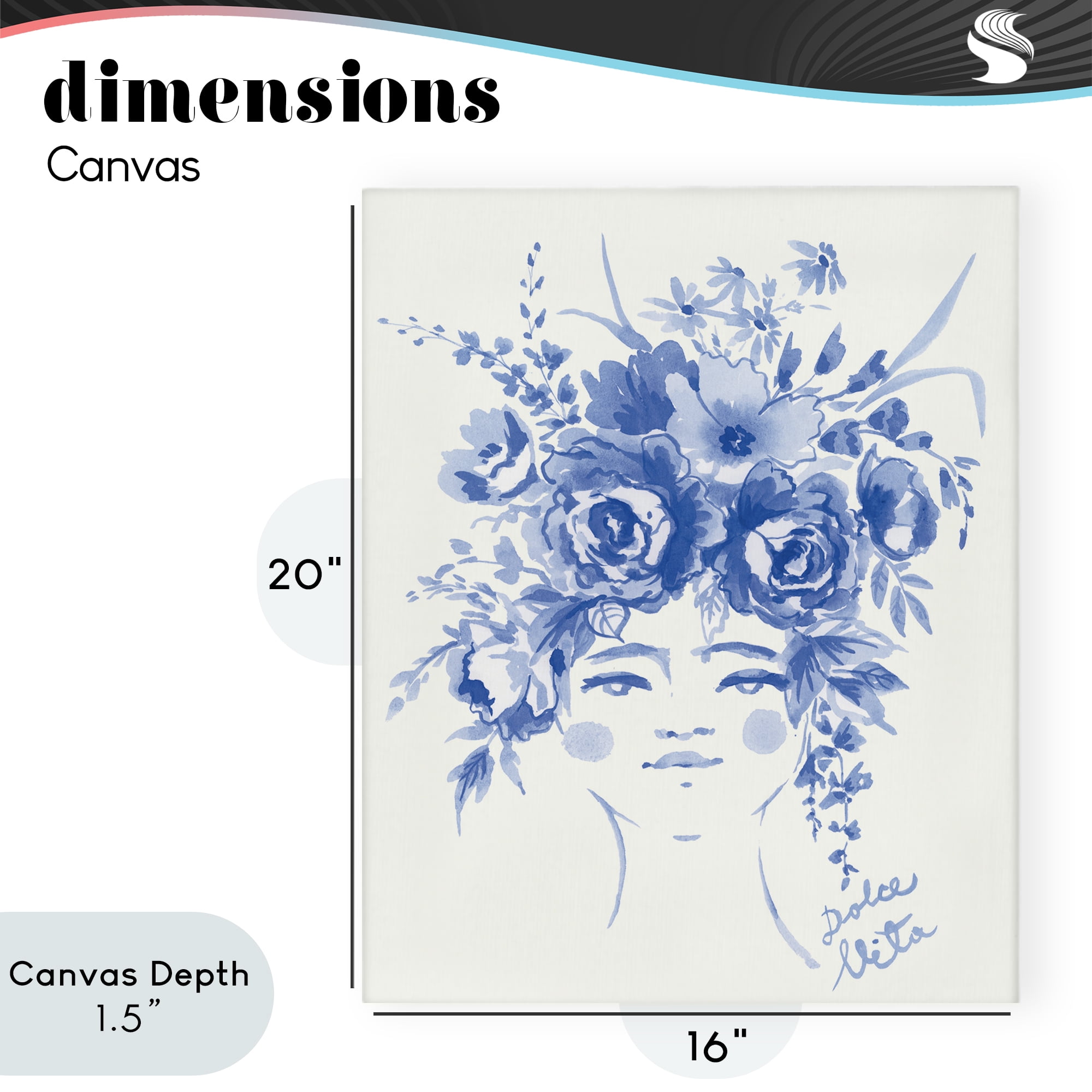 Stupell Industries Dolce Vita Woman with Roses Canvas Wall Art, design by Karolina Sato