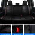 thumbnail image 2 of 5 Seats Car Seat Cover For 2009-2014 Ford F150, Waterproof Pu Leather Cushion Protector Black + Red Line, 2 of 9